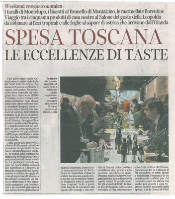 Corriere Fiorentino - Spesa Toscana le eccellenze di Taste